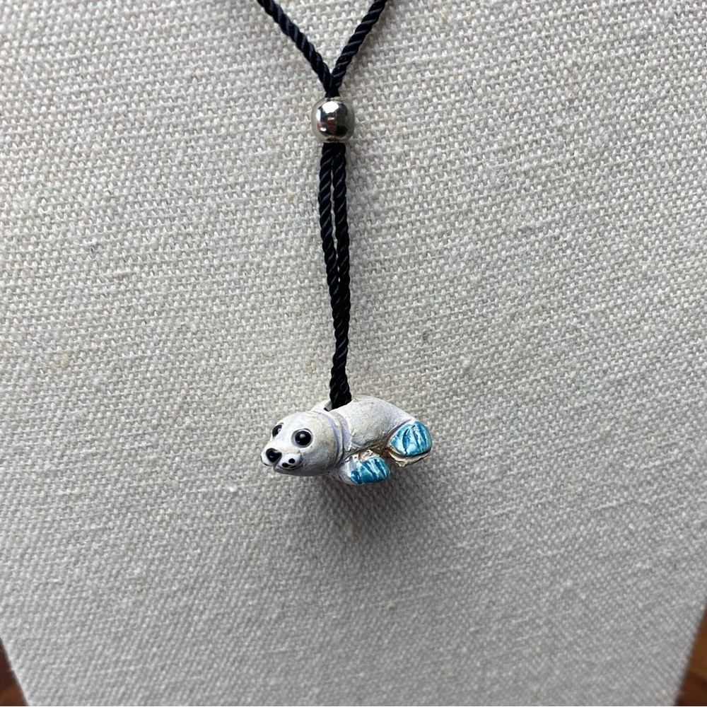 Peruvian Seal Charm Necklace 28”